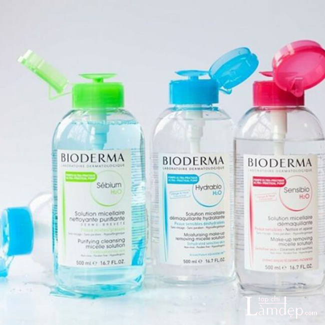 Bioderma với các hạt micelle và nước tinh khiết giúp làm sạch và bảo vệ da