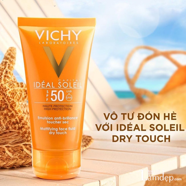Kem chống nắng cho da dầu Vichy Ideal Soleil SPF 50 Mattifying Face Fluid Dry Touch