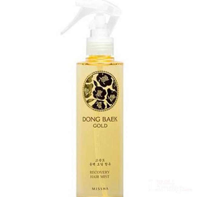 Missha Premium DongBaek Gold Recovery Hair Mist giúp bảo vệ và tạo độ bóng cho tóc