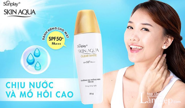 Kem chống nắng Sunplay Skin Aqua Clear White chịu nước và mồ hôi cao