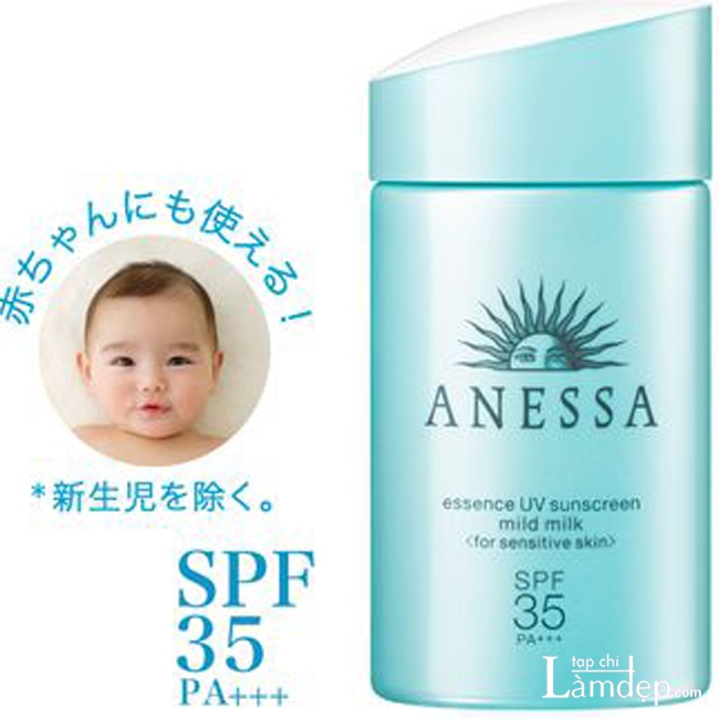 Kem chống nắng Anessa Essence UV Sunscreen Mild Milk an toàn cho bé