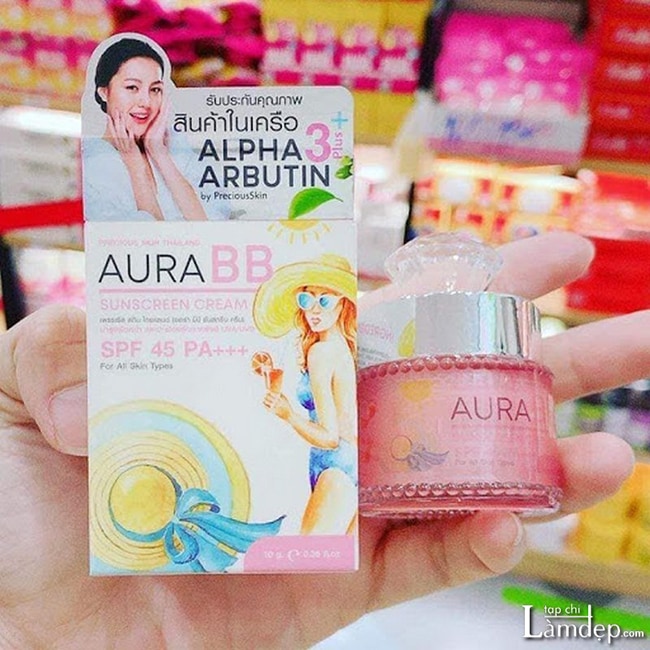 Kem chống nắng Thái Lan Alpha Arbutin Aura BB Sunscreen Cream