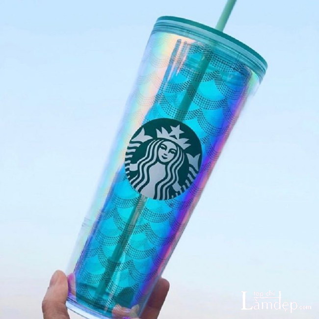 Ly nhựa giữ nhiệt Starbucks Coldcup size Venti  - mùa hè USA bản vây cá 710ml