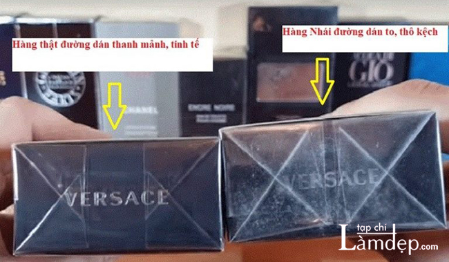 Phân biệt nước hoa Versace dựa vào cách đóng gói nilon bên ngoài hộp