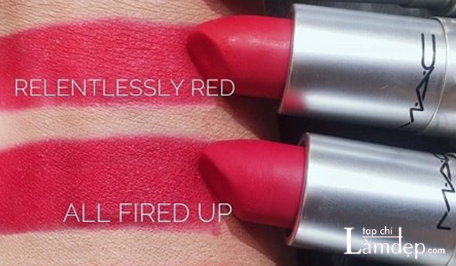 Swatch MAC Relentlessly Red vs All Fired Up