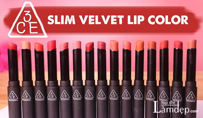 Thiết kế son 3CE Slim Velvet Lip Color đã có sự thay đổi lớn về hình dáng và màu sắc vỏ
