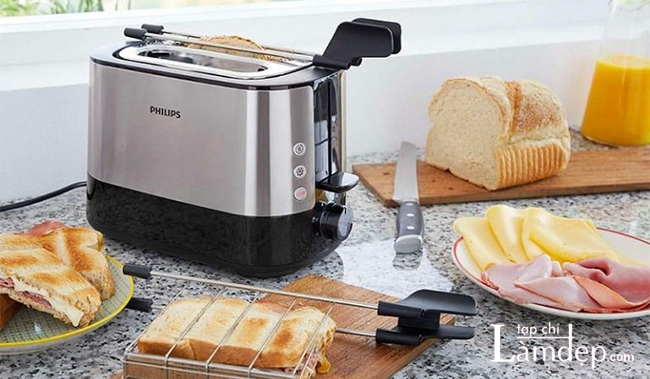 Máy nướng bánh mì sandwich Philips HD2637 nổi tiếng với khay nướng lớn