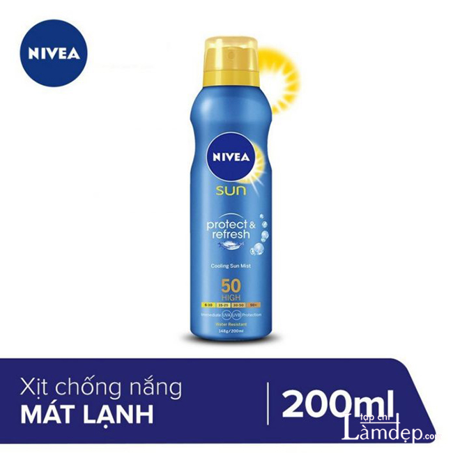Xịt chống nắng Nivea Sun Protect & Refresh Cooling Sun Mist SPF50