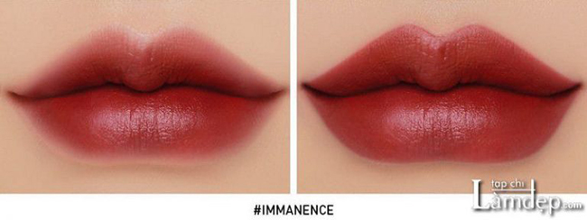 Đánh son 3CE Immanence cả môi giúp cho đôi môi trở nên quyến rũ hơn