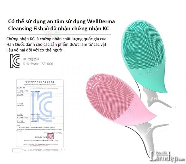 Máy rửa mặt Wellderma đã được chứng nhận chất lượng quốc gia của Hàn Quốc