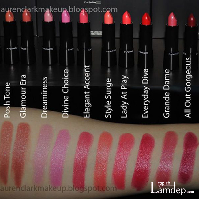 Bảng màu Mac Mineralize Rich Lipstick