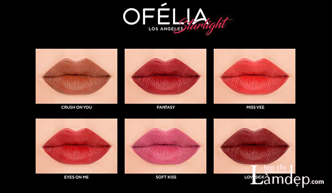 Bảng màu Ofelia Starlight Velvet Lipstick