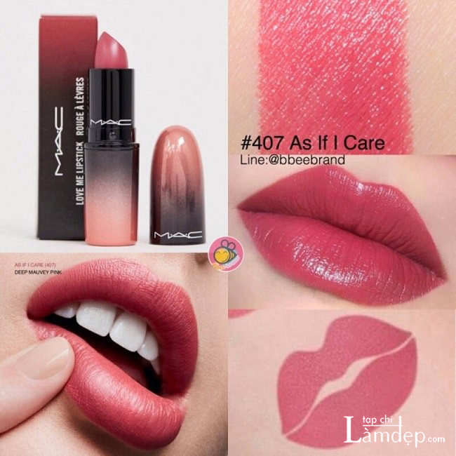 MAC Love Me Lipstick 407 As If I Care hồng đất nữ tính
