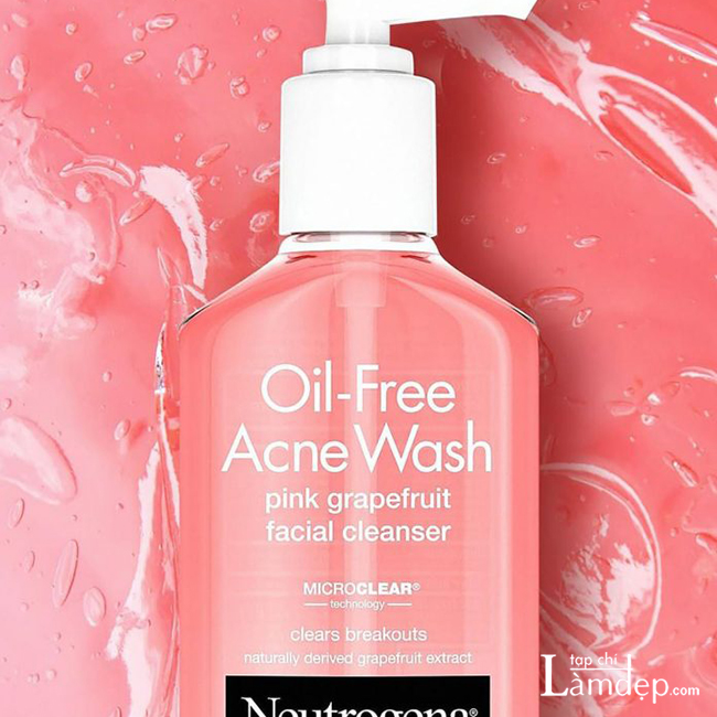 Công dụng sữa rửa mặt Neutrogena màu hồng Oil-free Acne Wash Pink Grapefruit Facial Cleanser