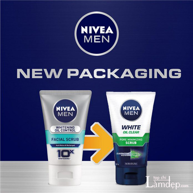 Bao bì mới của dòng sữa rửa mặt Nivea Men Oil Control Facial Scrub