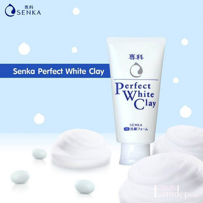 Sữa rửa mặt Senka Perfect White Clay cho da dầu (màu trắng)