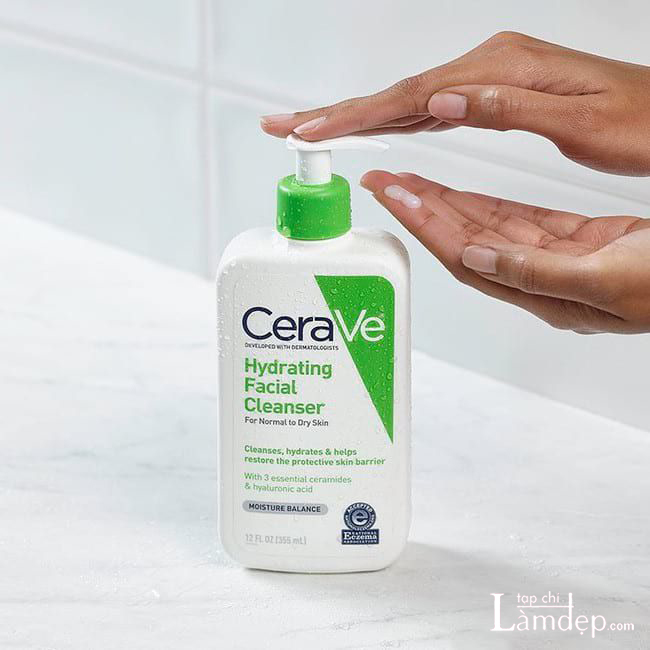 Công dụng sữa rửa mặt cho da hỗn hợp Cerave Hydrating Cleanser 