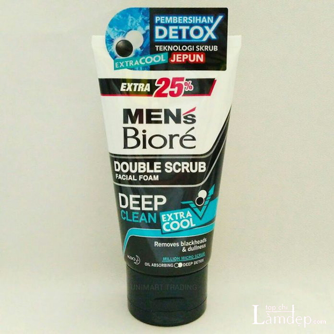 Sữa rửa mặt cho nam Men’s Biore Double Scrub Facial Foam Extra Cool
