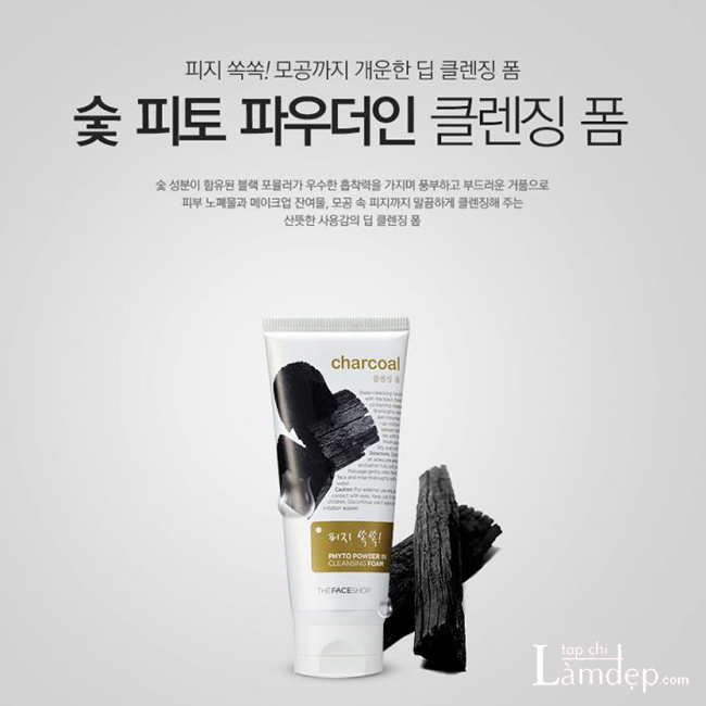 Sữa rửa mặt The Face Shop Charcoal Phyto Powder in Cleansing Cream