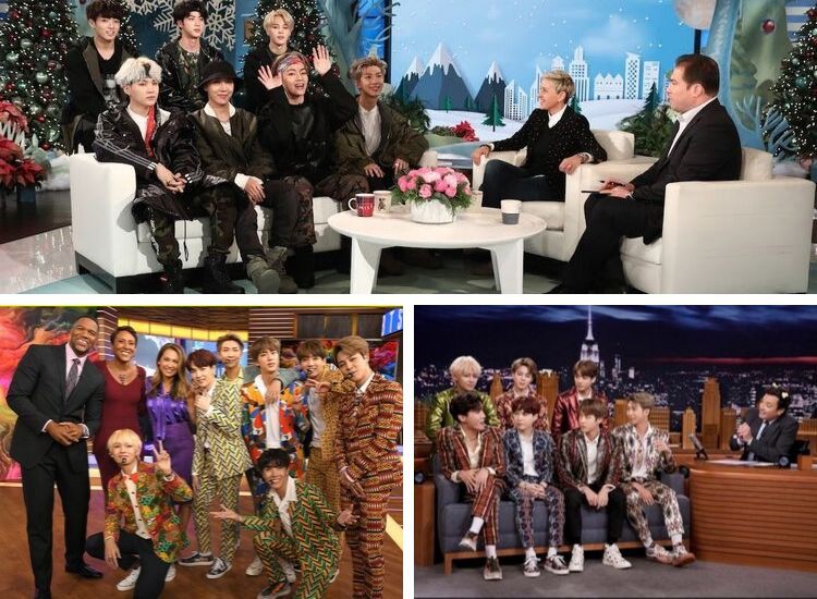BTS được mời tham dự rất nhiều show nổi tiếng tại Mỹ như Ellen Show, Good Morning America,...